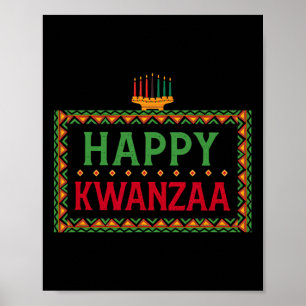 Kinara Seven Candles Principes van Kwanzaa Happy K Poster