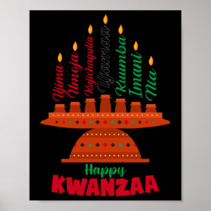 Kinara Seven Candles Principes van Kwanzaa Happy K Poster