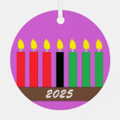 Kinara voor Kwanzaa: Lavendel Metalen Ornament (Achterkant)