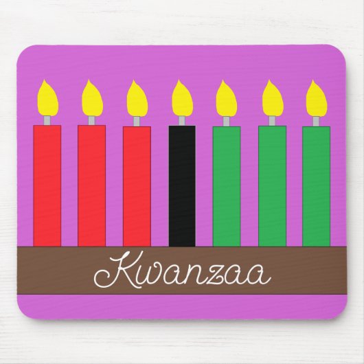 Kinara voor Kwanzaa: Lavendel Muismat (Voorkant)