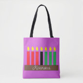 Kinara voor Kwanzaa: Lavendel Tote Bag (Voorkant)