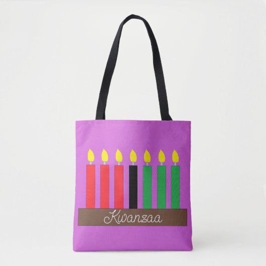 Kinara voor Kwanzaa: Lavendel Tote Bag (Voorkant)