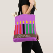 Kinara voor Kwanzaa: Lavendel Tote Bag (Dichtbij)