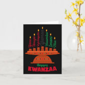 Kinara Zeven Kaarsen Principes Van Kwanzaa Gelukki Kaart (Gele Bloem)