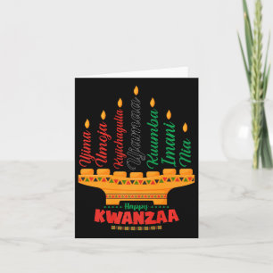 Kinara Zeven Kaarsen Principes Van Kwanzaa Gelukki Kaart