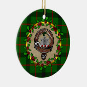 Kincaid Clan Badge & Tartan Gepersonaliseerde Kers Keramisch Ornament (Rechts)