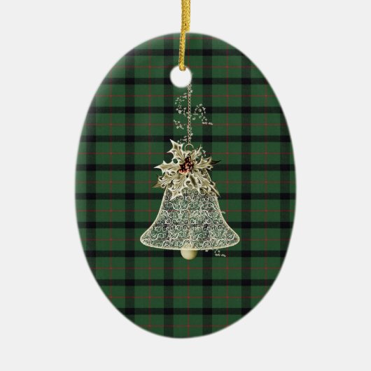 Kincaid Clan Tartan en Motto Keramisch Ornament (Voorkant)