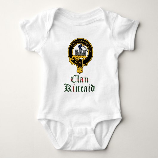 Kincaid scottish crest and tartan clan name romper (Voorkant)