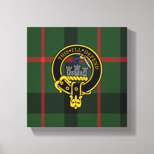 Kincaid Scottish Crest en Tartan Canvas print (Voorkant)