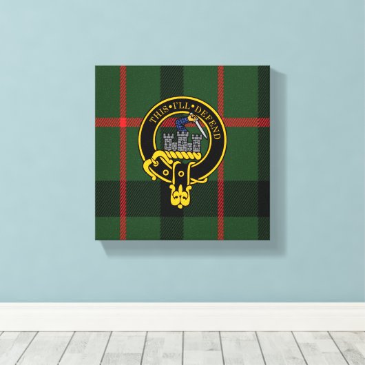 Kincaid Scottish Crest en Tartan Canvas print (Insitu (Houten vloer))
