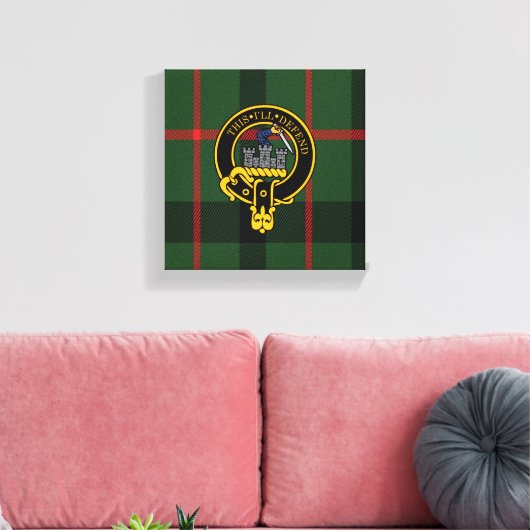Kincaid Scottish Crest en Tartan Canvas print (Insitu (Woonkamer))