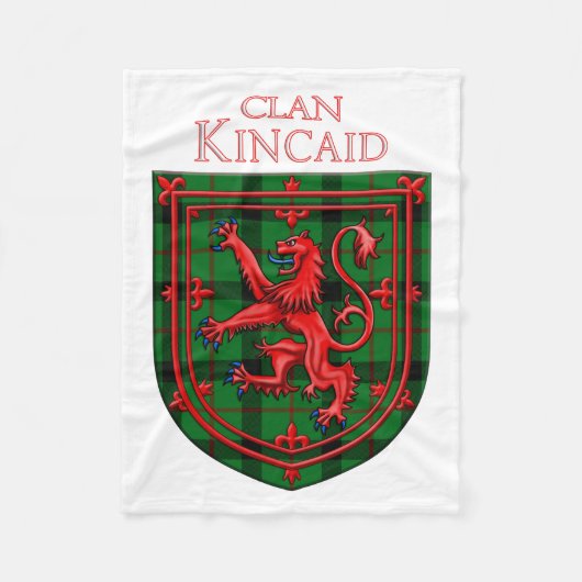 Kincaid Tartan Scottish Play Lion Rampant Fleece Deken (Voorkant)