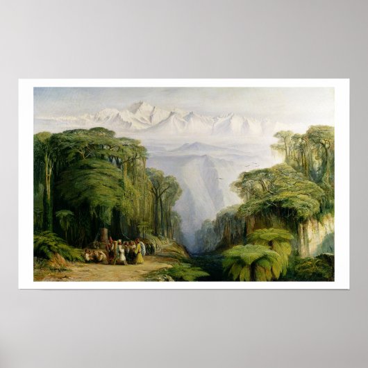 Kinchinjunga uit Darjeeling, 1879 (olie op doek) Poster (Voorkant)