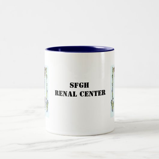 kind08, kind08b, SFGH Renal Center Tweekleurige Koffiemok (Center)