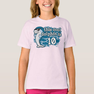 Kind 10e verjaardag Deze coole dolfijn is tien T-shirt