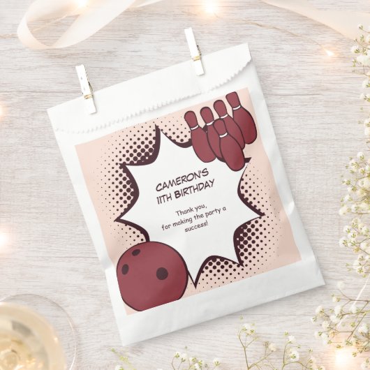 Kind 11e verjaardag Bowling Party Bedankzakje (Geknipt)