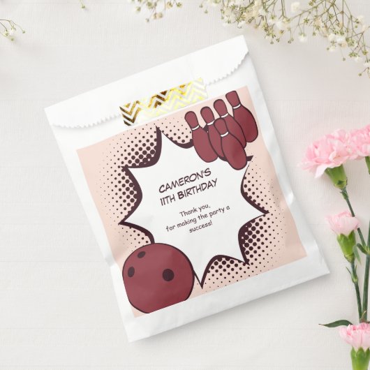 Kind 11e verjaardag Bowling Party Bedankzakje (Gezegeld)