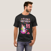 Kind 11th Birthday Girl Unicorn Duck Float Summer  T-shirt (Voorkant volledig)