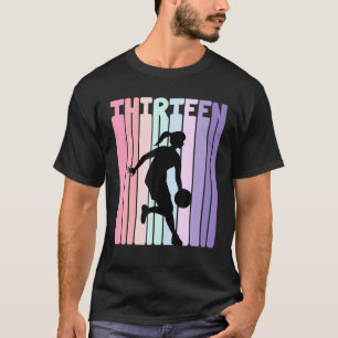 Kind 13e verjaardag Retro Basketball Lovers Girls T-shirt