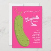 Kind 1e verjaardag voedselroze kaart (Voorkant)