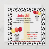 Kind 1ste verjaardag Rood en geel Dalmatiaans Kaart (Achterkant)