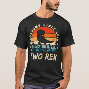 Kind 2 2e verjaardag tweede dinosaurus t-shirt