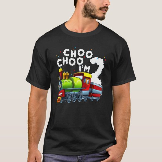 Kind 2e jaartrein jongen 2 jaar oude trein geworpe t-shirt (Voorkant)