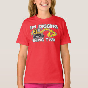 Kind 2e verjaardag Ik ben aan het graven om twee T T-shirt