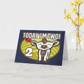 Kind 2e verjaardag vandaag ben ik 2e! Schattigee K Kaart (Gele Bloem)