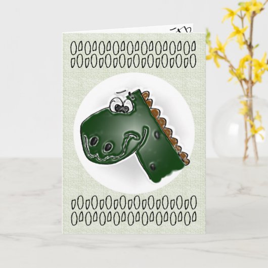 Kind 3e Verjaardag 3D Dinosaurus Kaart (Gele Bloem)