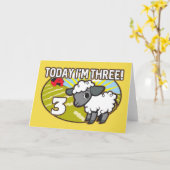 Kind 3e verjaardag vandaag ben ik 3e! Schattige la Kaart (Gele Bloem)
