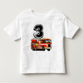 Kind 3rd Birthday Red Fire Truck Kinder Shirts (Voorkant)