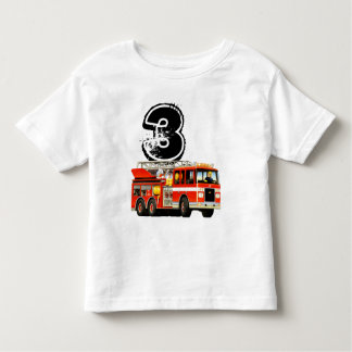 Kind 3rd Birthday Red Fire Truck Kinder Shirts