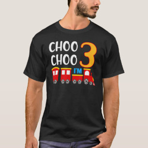 Kind 3rd Birthday Todller 3 Year Old Boy Train Wag T-shirt