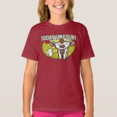 Kind 4 jarig vandaag ben ik 4! Schattigee Koe T-shirt (Voorkant)