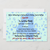 Kind 4e verjaardag Aangepaste naam Modern Navy Blu Kaart (Achterkant)