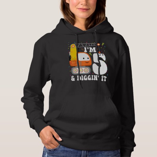 Kind 5e graafmachine voor de bouw van de Birthday  Hoodie (Voorkant)