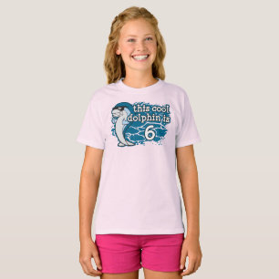 Kind 6e verjaardag Deze coole dolfijn is zes T-shirt