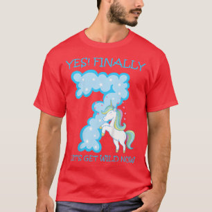 Kind 7 Zevende verjaardag van de Cake Unicorn Ball T-shirt
