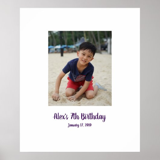 Kind 7e Verjaardag 7e Inloggen Feestbord 7 Poster (Voorkant)