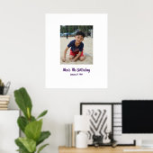 Kind 7e Verjaardag 7e Inloggen Feestbord 7 Poster (Thuiskantoor)