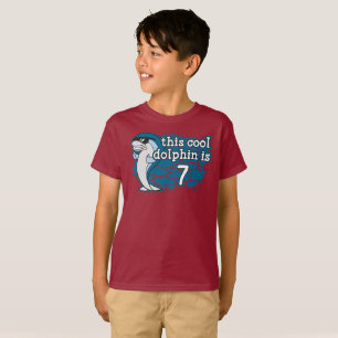 Kind 7e verjaardag Deze coole dolfijn is zeven T-shirt