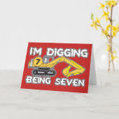 Kind 7e verjaardag Ik ben aan het graven Zeven te  Kaart (Gele Bloem)