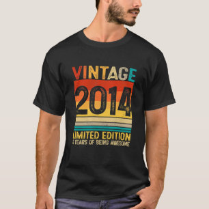 Kind 8 jaar Geweldige Vintage 2014 8e biljoen T-shirt