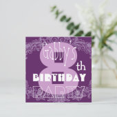 Kind 8e verjaardag Aangepaste naam Modern Paarse r Kaart (Staand voorkant)