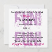 Kind 8e verjaardag Aangepaste naam Modern Paarse r Kaart (Achterkant)