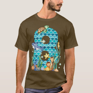Kind 8e Zee op de geboorte Aquarium 8 T-shirt