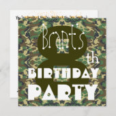 Kind 8th Birthday Custom Name CAMO V03 Kaart (Voorkant / Achterkant)