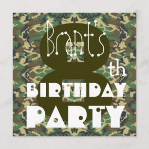 Kind 8th Birthday Custom Name CAMO V03 Kaart