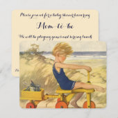  Kind aan de Beach met speelgoed, Baby shower Kaart (Voorkant / Achterkant)